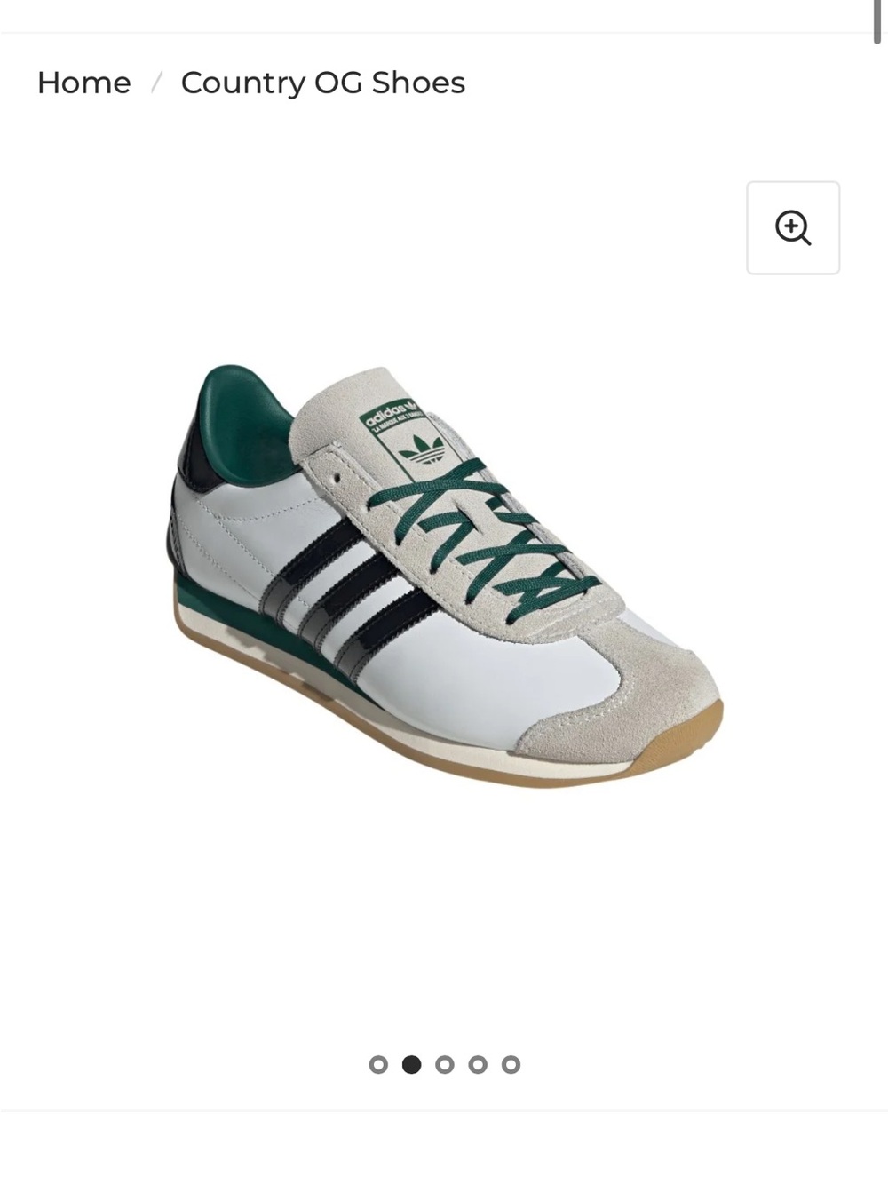 adidas Originals women’s Country OG Sneakers - White, Black & Green